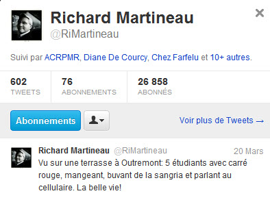Richard Martineau sur Twitter