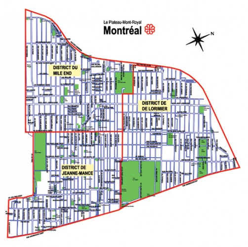Le plan du Plateau-Mont-Royal