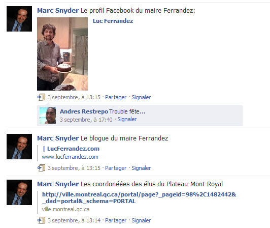Marc Snyder sur Facebook