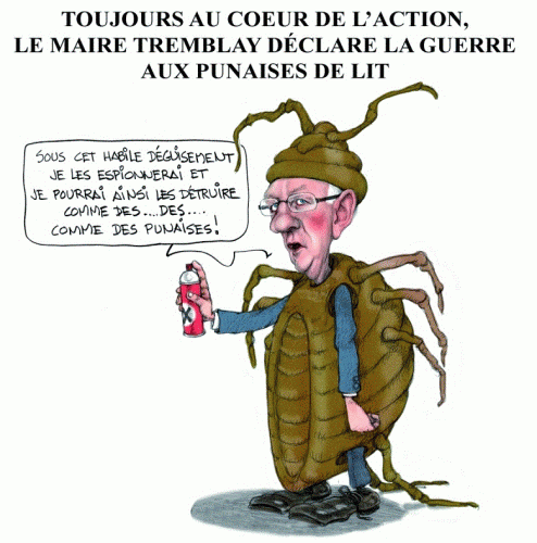 Gérald Tremblay déguisé en punaise de lit