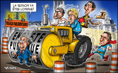 Amir Kahadir, Pauline Marois, François Legault et Deltell écrasent ensemble Jean Charest