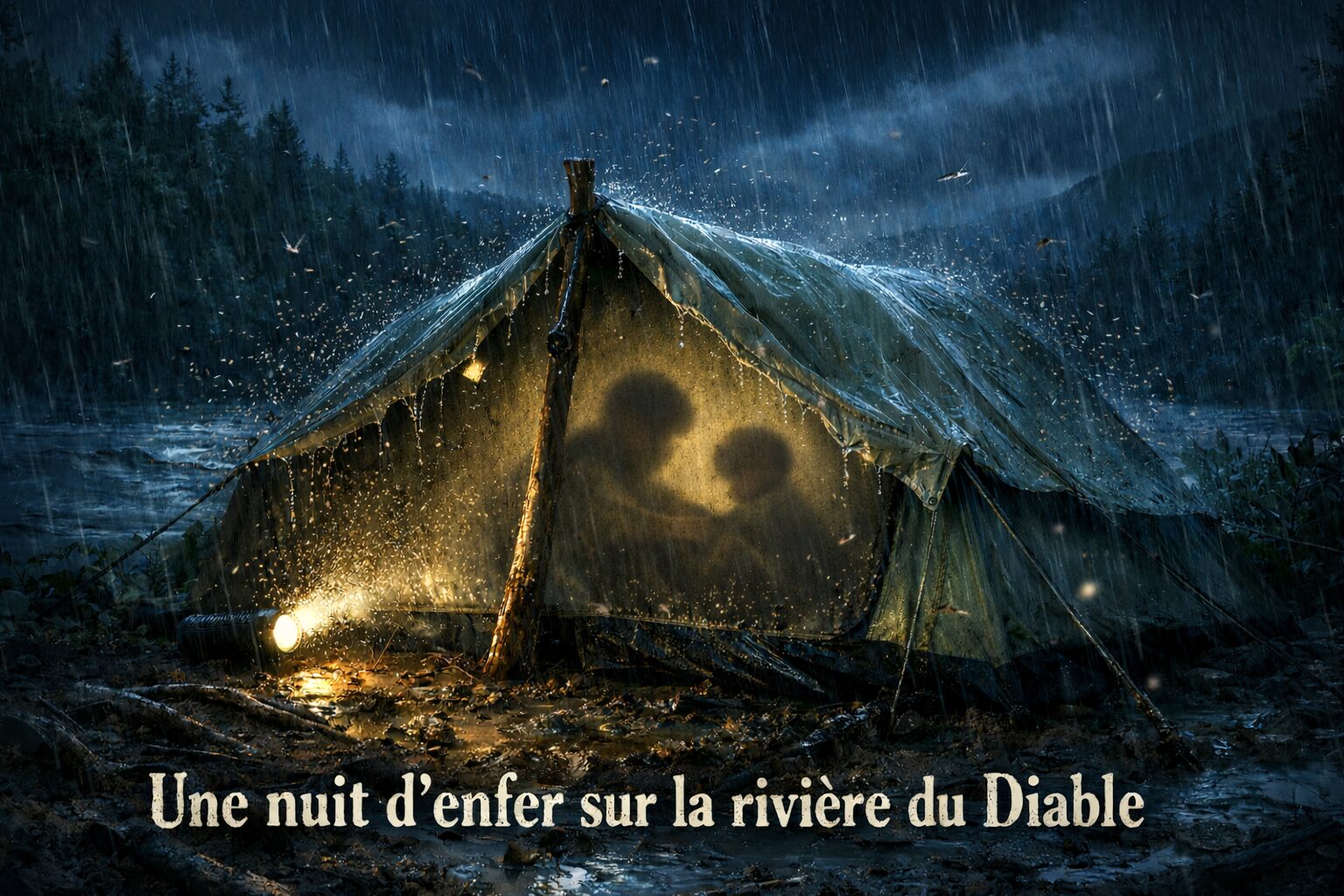 Une nuit d'enfer sur la rivière du Diable Découvrez notre cauchemar de camping au Parc du Mont-Tremblant en 1987 : pluie torrentielle, tente défectueuse et invasion de brûlots. Vive le camping rustique!