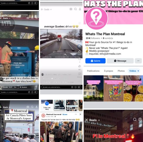 Capture d’écran d’une vidéo Facebook localisée à Montréal mais uniquement en anglais