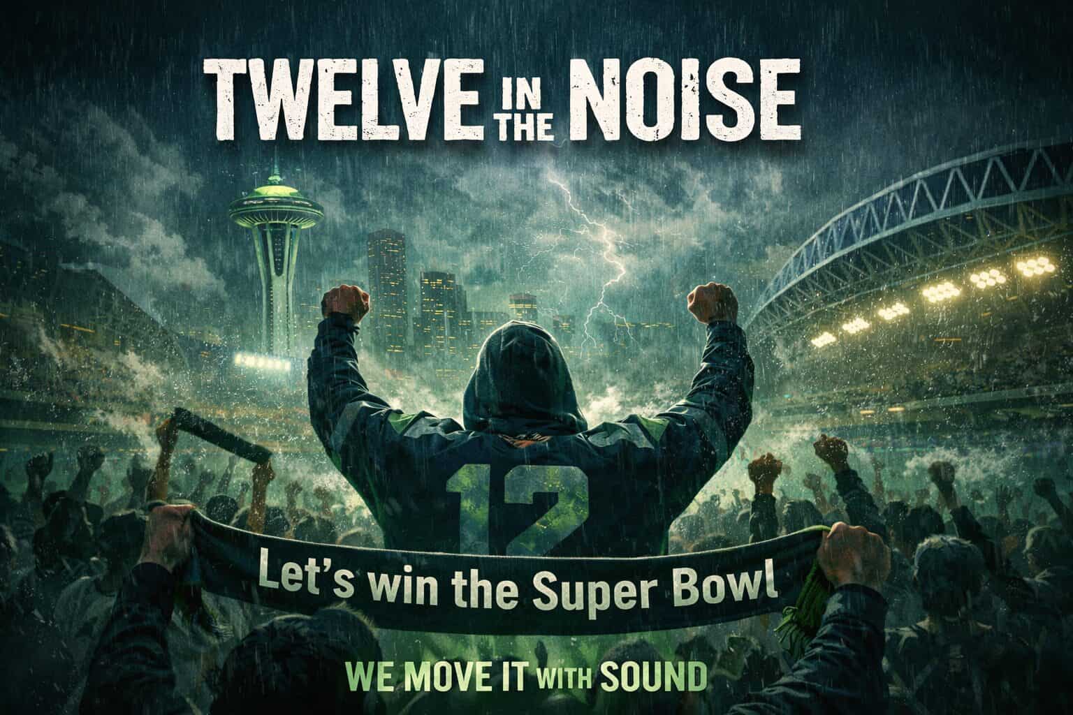 I offer Twelve in the Noise to Seattle’s 12th Man, a song about football, sound, and collective energy, freely shared ahead of the Super Bowl.