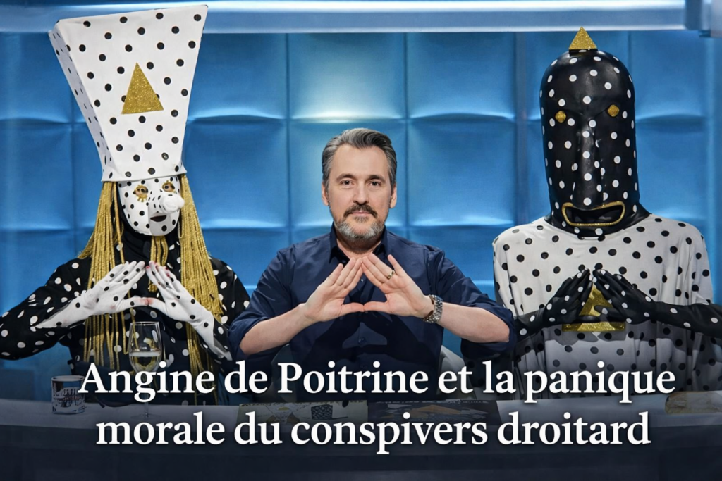 Angine de Poitrine et la panique morale du conspivers droitard Analyse de la controverse autour d’Angine de Poitrine et de la panique morale déclenchée dans certains milieux du conspivers québécois.