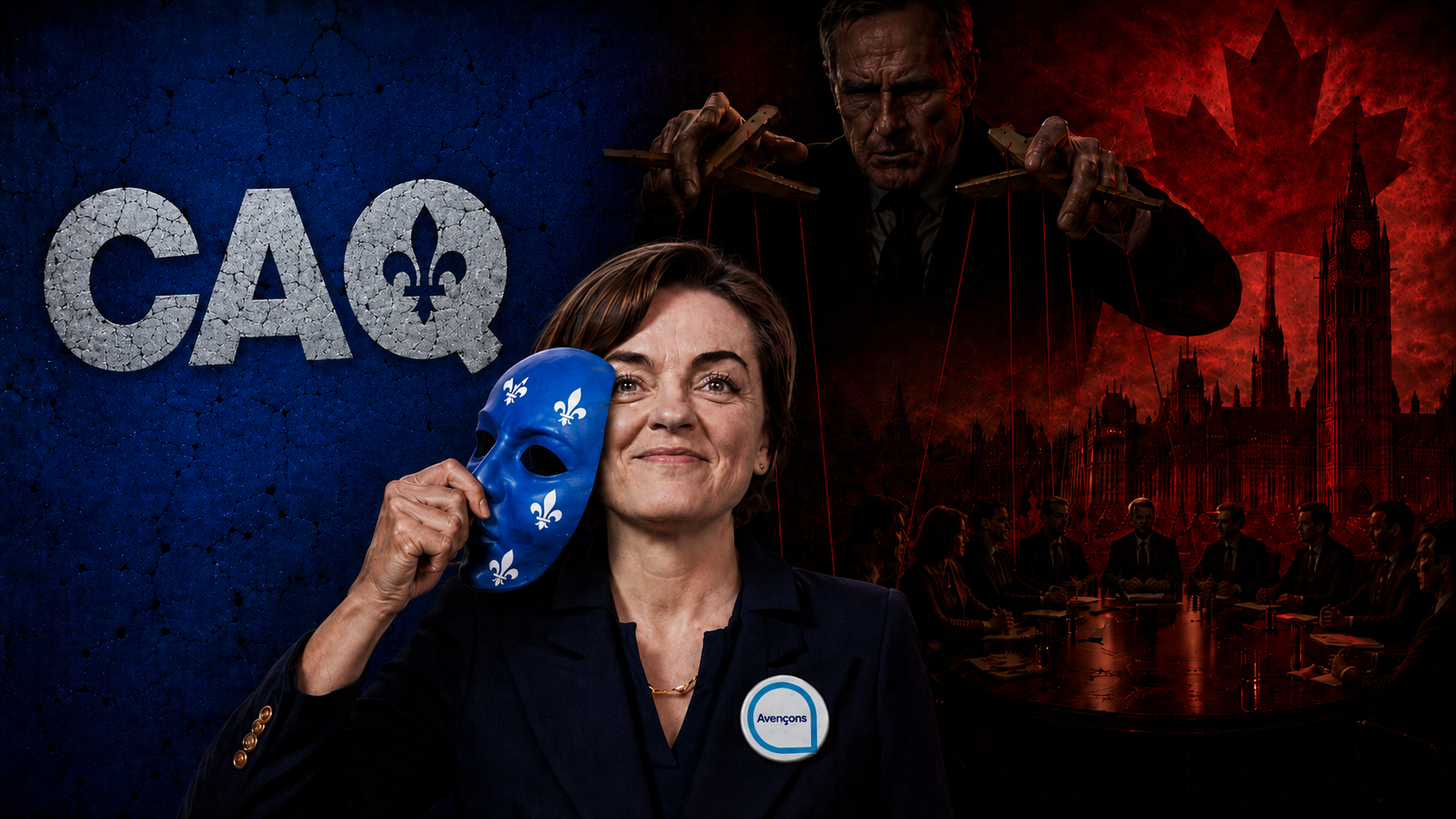 Analyse du virage idéologique de la CAQ, de l’autonomisme de François Legault au nationalisme canadien de Christine Fréchette.