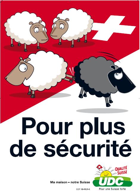 affiche raciste (moutons) de l'UDC